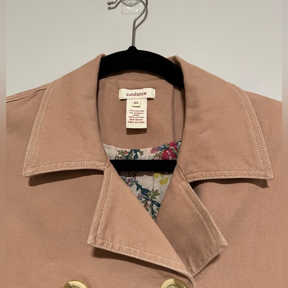 Sundance Cotton Double Breasted Classic Trench Coat Size XS Retro - Picture 7 of 11